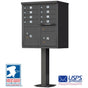 High-Security Pedestal CBU Mailbox - 8 Tenant Doors - Bronze