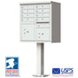 High-Security Pedestal CBU Mailbox - 8 Tenant Doors - Gray