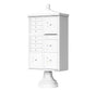 Decorative Traditional CBU Commercial Mailboxes - 8 Door with 4 Parcel Lockers - White