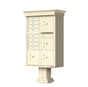 Decorative Crown Cap CBU Commercial Mailboxes - 8 Door with 4 Parcel Lockers - Sandstone