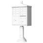 White Cluster Box Unit with Finial Cap and Traditional Pedestal accessories - 8 compartment