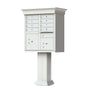 Postal Grey Cluster Box Unit with Crown Cap and Pillar Pedestal accessories - 8 compartment