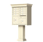 Sandstone Cluster Box Unit with Crown Cap and Pillar Pedestal accessories - 8 compartment
