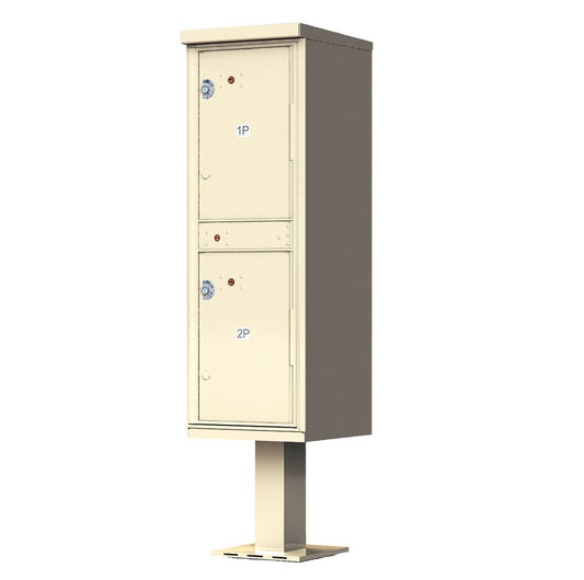 CBU 2 Parcel Lockers Cluster Mailbox Premium Package with Pedestal and Installation Hardware