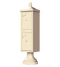 Florence Cluster Mailbox CBU with 2 Parcel Lockers, Decorative Finial and Pedestal Included