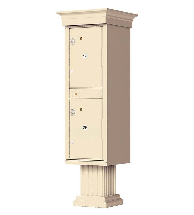 Florence Cluster Mailbox CBU with 2 Parcel Lockers, Decorative Crown and Pedestal Included