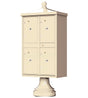 Florence Cluster Mailbox CBU with 4 Parcel Lockers, Decorative Finial and Pedestal Included