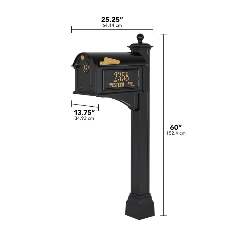 Whitehall Modern Balmoral Monogram Mailbox Package