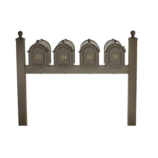 Whitehall Side Mount Quadruple Mailbox Package