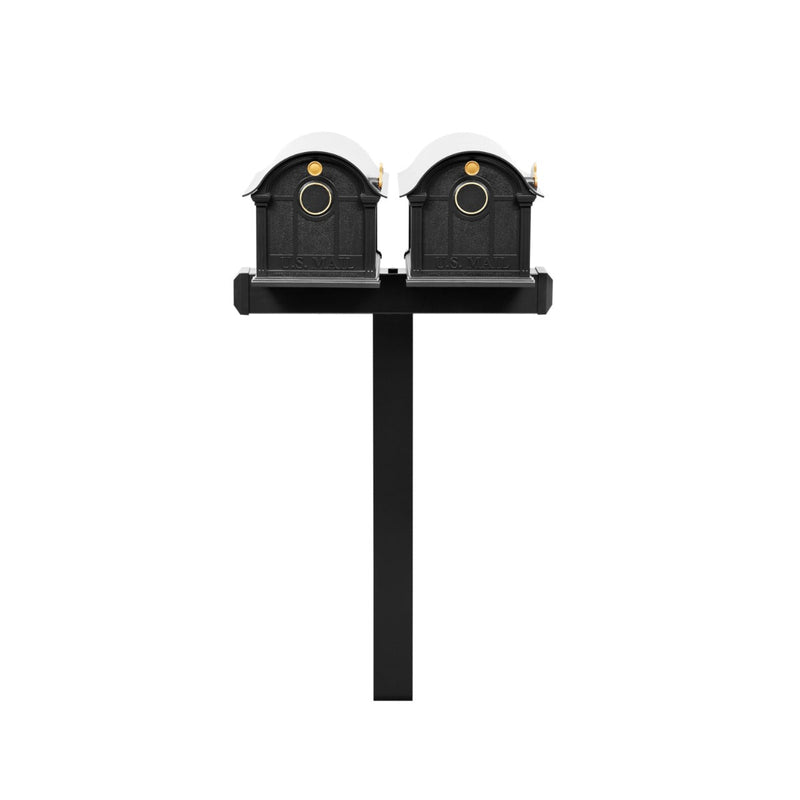 Balmoral Duo Mount Mailbox Set with Personalized Door Medallions – Available in Black, Bronze, and White