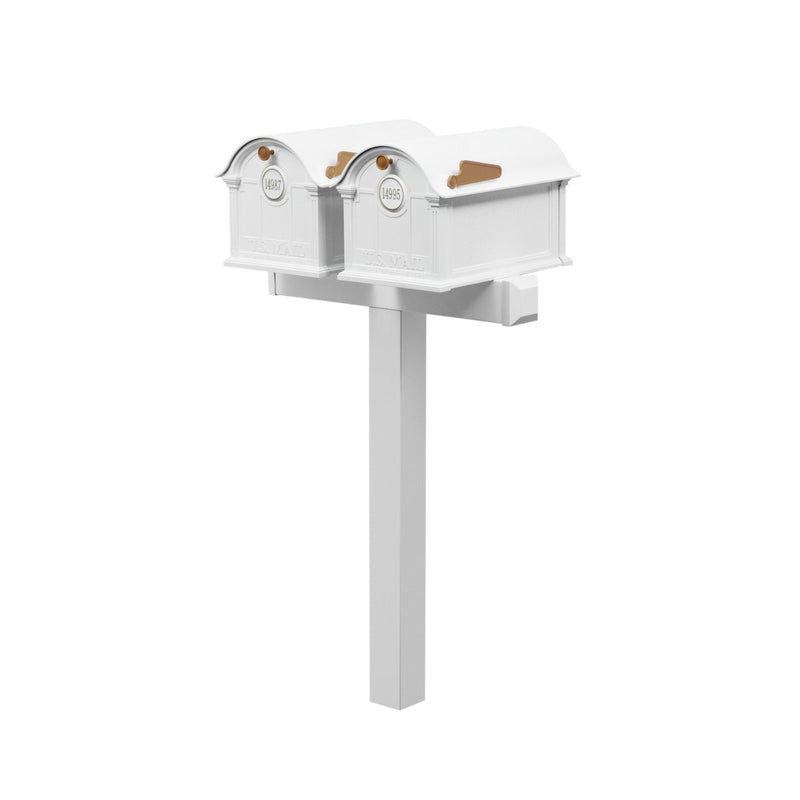 Balmoral Duo Mount Mailbox Set with Personalized Door Medallions – Available in Black, Bronze, and White