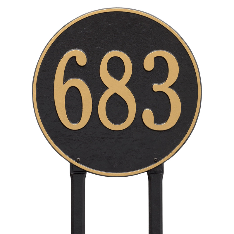 Whitehall Round - 15" Diameter Lawn - One Line Address Plaque 