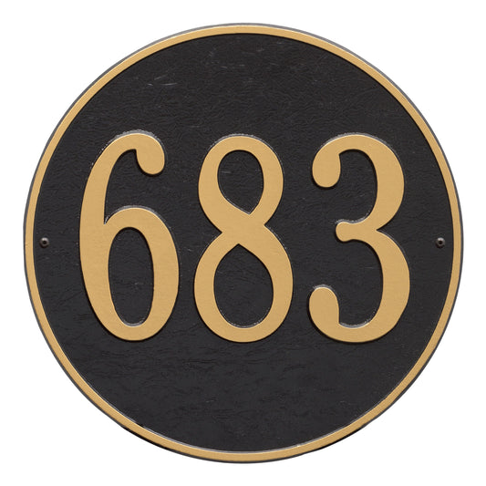 Whitehall Round - 15" Diameter Wall - One Line Address Plaque 