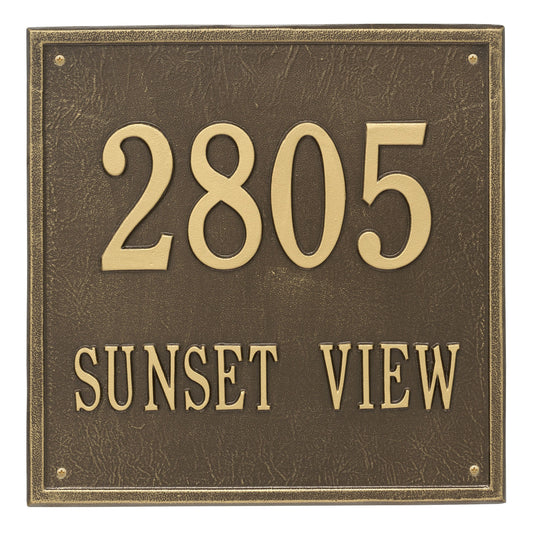 Personalized Square Plaque - Estate - Wall - 2 line 