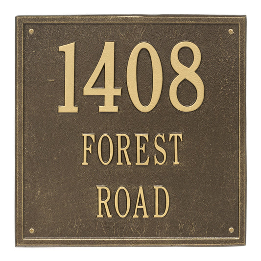 Personalized Square Plaque - Estate - Wall - 3 line 