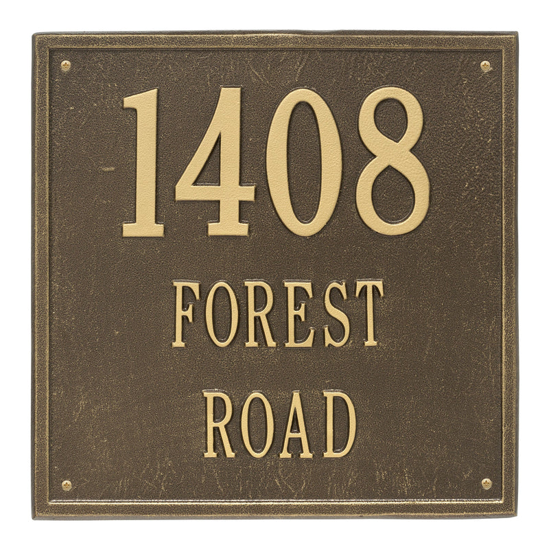 Personalized Square Plaque - Estate - Wall - 3 line 