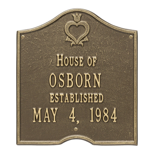 Whitehall Pennsylvania Dutch Anniversary Plaque - Standard Wall - Two Line Address Plaque 
