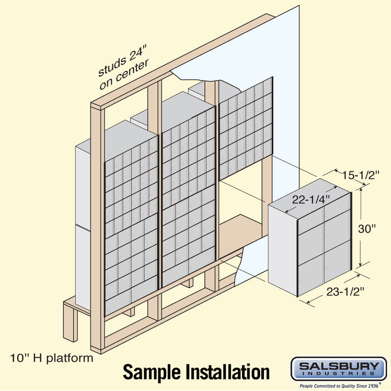 Salsbury Aluminum Mailbox - 6 Doors  - Standard System