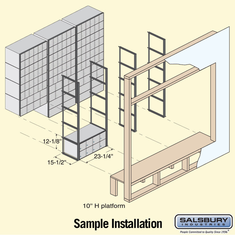 Salsbury Aluminum Mailbox - 8 Doors - Rack Ladder System