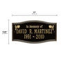 Standard Size Alexandria "In Memory of" Wall Plaque - (2 Lines)