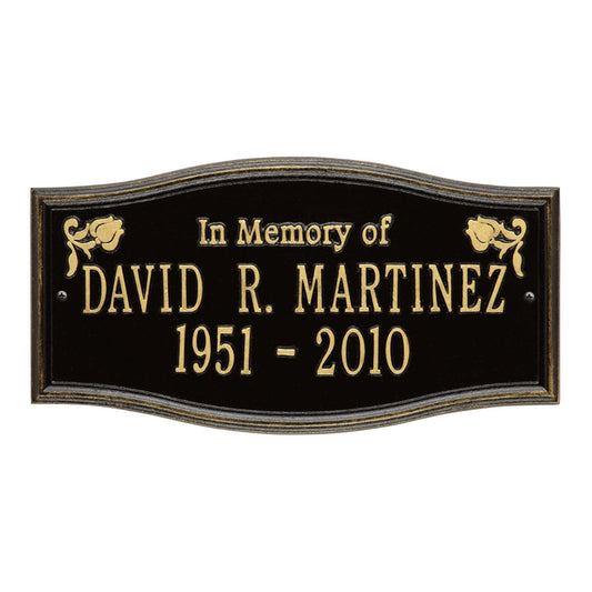 Standard Size Alexandria "In Memory of" Wall Plaque - (2 Lines)