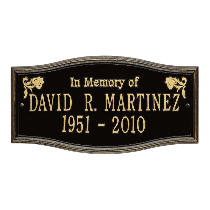 Standard Size Alexandria "In Memory of" Wall Plaque - (2 Lines)