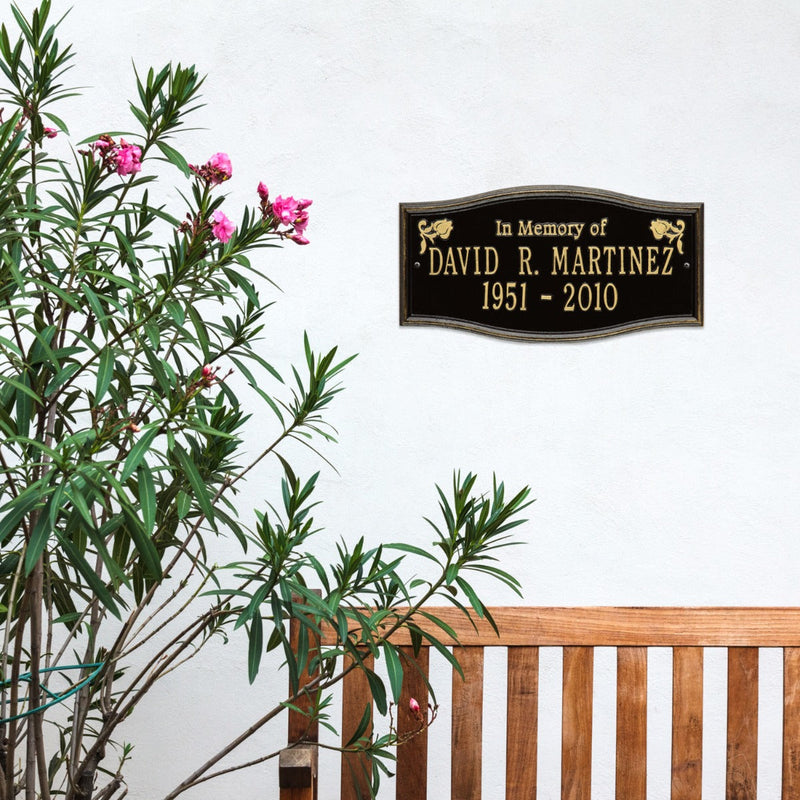 Standard Size Alexandria "In Memory of" Wall Plaque - (2 Lines)
