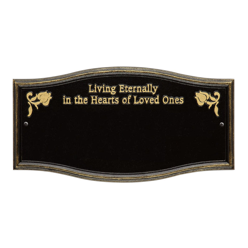 Alexandria - Standard Wall - Two Line "Living Eternally" Memorial Plaque
