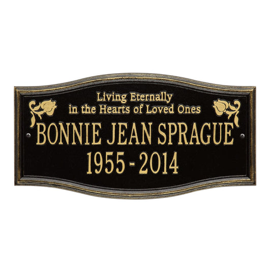Alexandria - Standard Wall - Two Line "Living Eternally" Memorial Plaque
