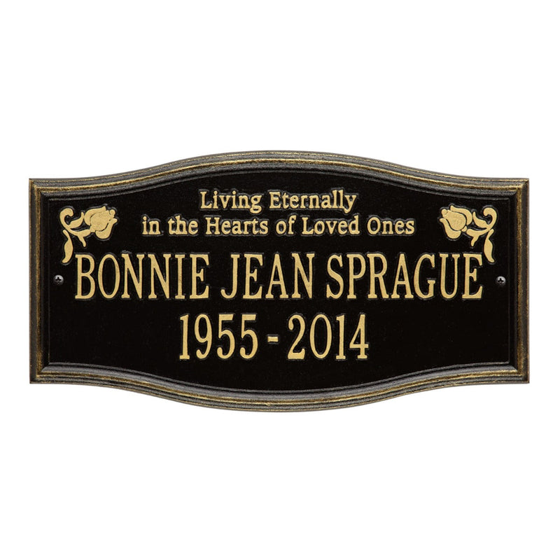 Alexandria - Standard Wall - Two Line "Living Eternally" Memorial Plaque