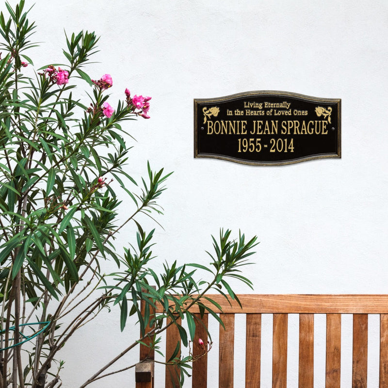 Alexandria - Standard Wall - Two Line "Living Eternally" Memorial Plaque