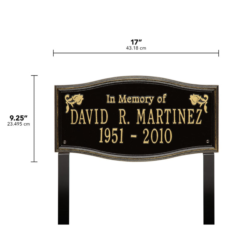Alexandria - Standard Lawn Plaque - Two Line "In Memory Of"