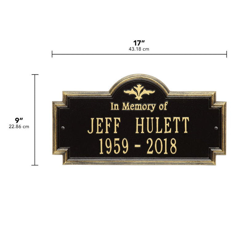Standard Size Arlington "In Memory of" Wall Plaque - (2 Lines)