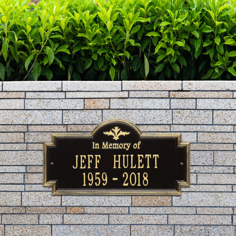 Standard Size Arlington "In Memory of" Wall Plaque - (2 Lines)