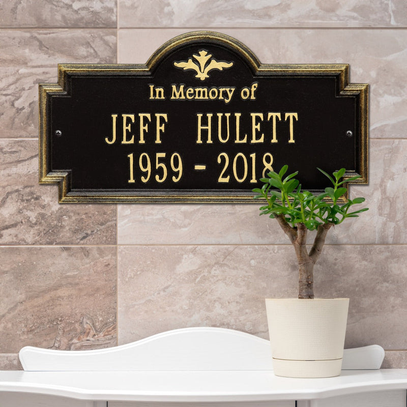 Standard Size Arlington "In Memory of" Wall Plaque - (2 Lines)