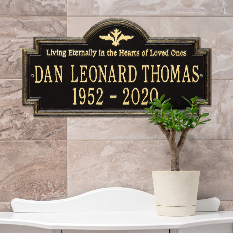 Arlington - Standard Wall - Two Line "Living Eternally"