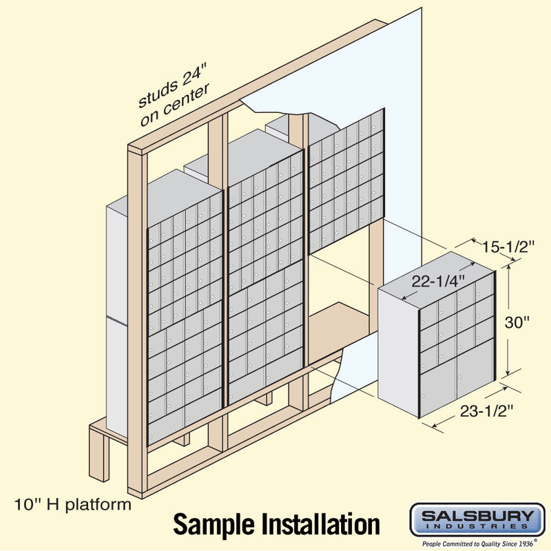 Salsbury Aluminum Mailbox - 14 Doors - Standard System