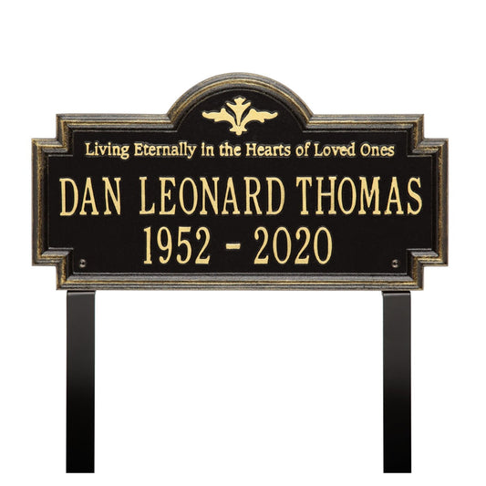 Arlington - Standard Lawn Plaque - Two Line "Living Eternally"