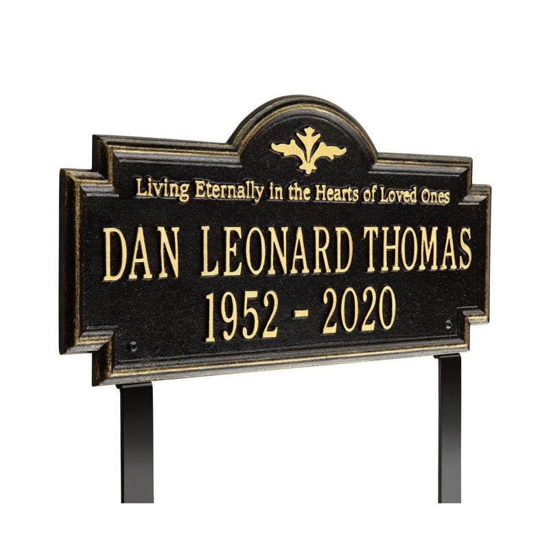 Arlington - Standard Lawn Plaque - Two Line "Living Eternally"