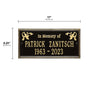Standard Size Wilmington "In Memory of" Wall Plaque - (2 Lines)