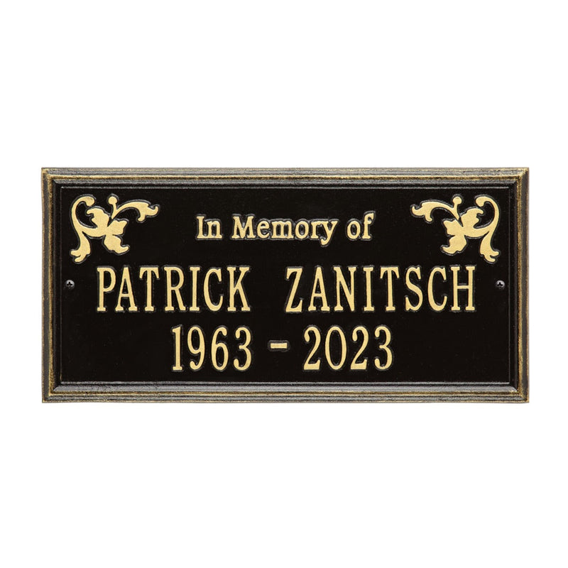 Standard Size Wilmington "In Memory of" Wall Plaque - (2 Lines)