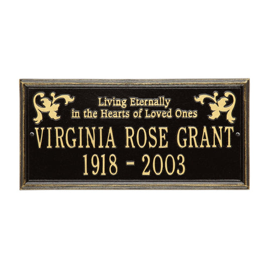 Wilmington - Standard Wall Plaque - Two Line "Living Eternally"
