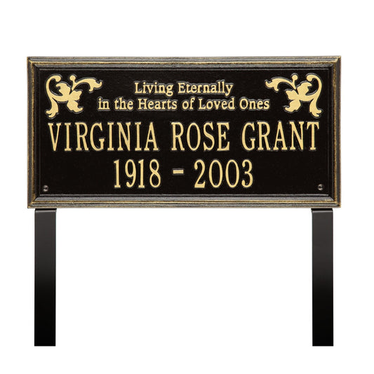 Wilmington - Standard Lawn Plaque - Two Line "Living Eternally"