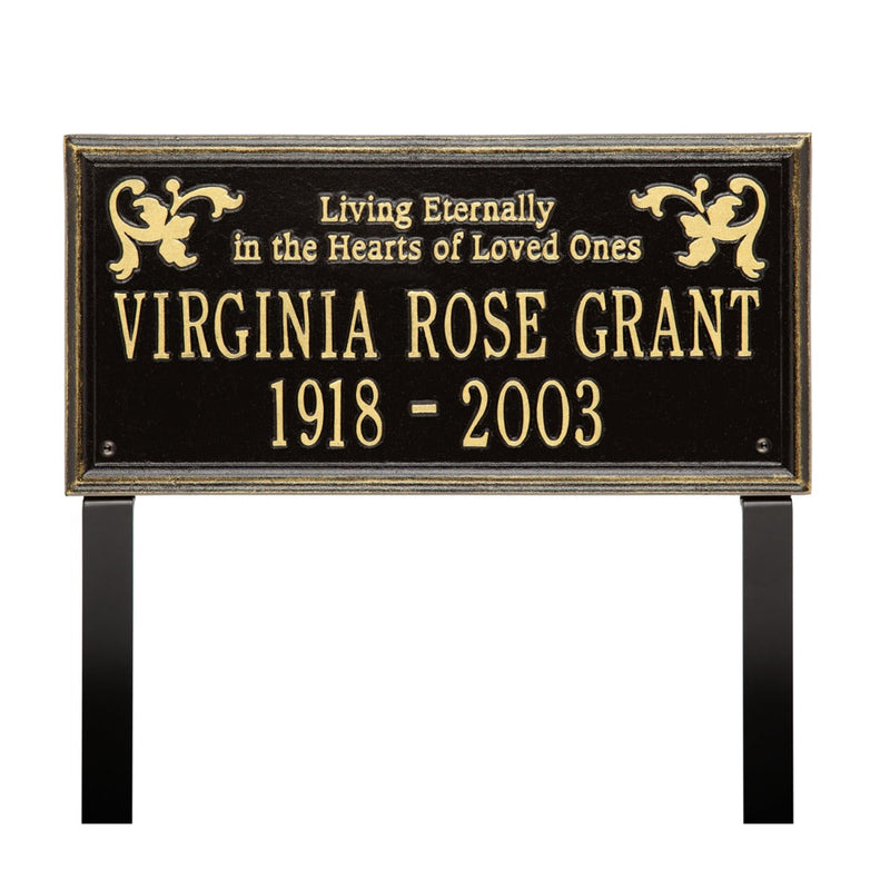 Wilmington - Standard Lawn Plaque - Two Line "Living Eternally"