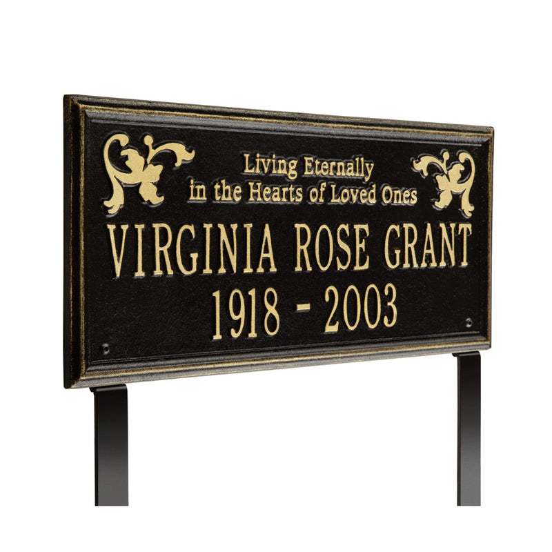 Wilmington - Standard Lawn Plaque - Two Line "Living Eternally"