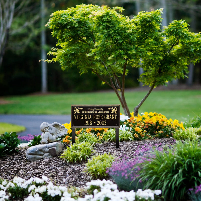 Wilmington - Standard Lawn Plaque - Two Line "Living Eternally"