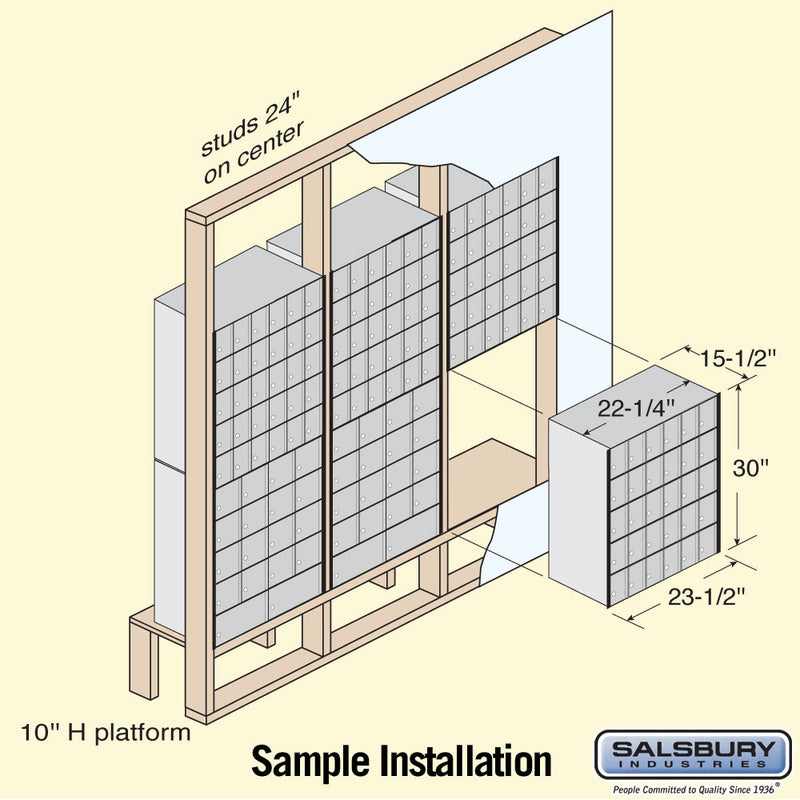 Salsbury Aluminum Mailbox - 30 Doors - Standard System