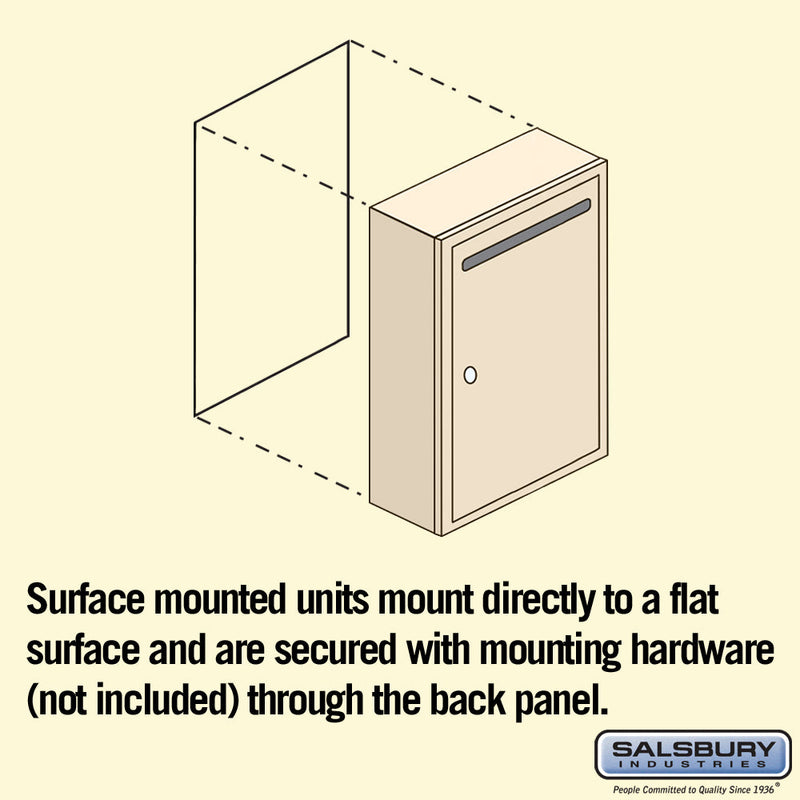 Salsbury Letter Box (Includes Commercial Lock) - Slim - Surface Mounted Private Access