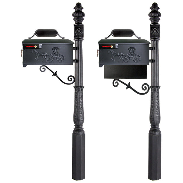 Residential Mailbox System with Horse and Buggy Mailbox