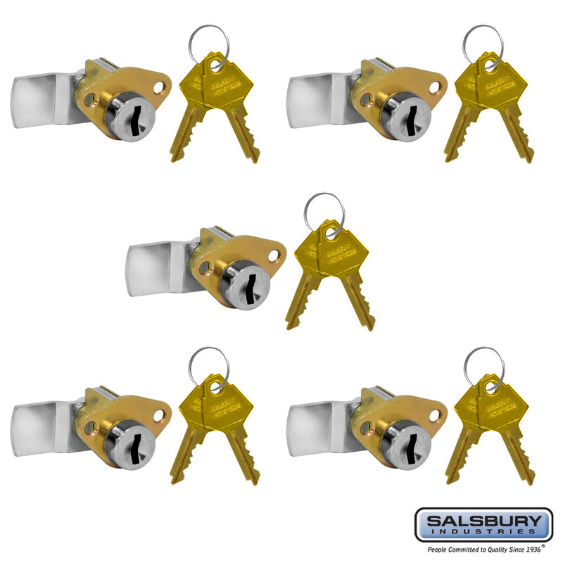 Standard Locks - Replacement for Salsbury Aluminum Mailbox Door with 2 Keys per Lock - 5 Pack